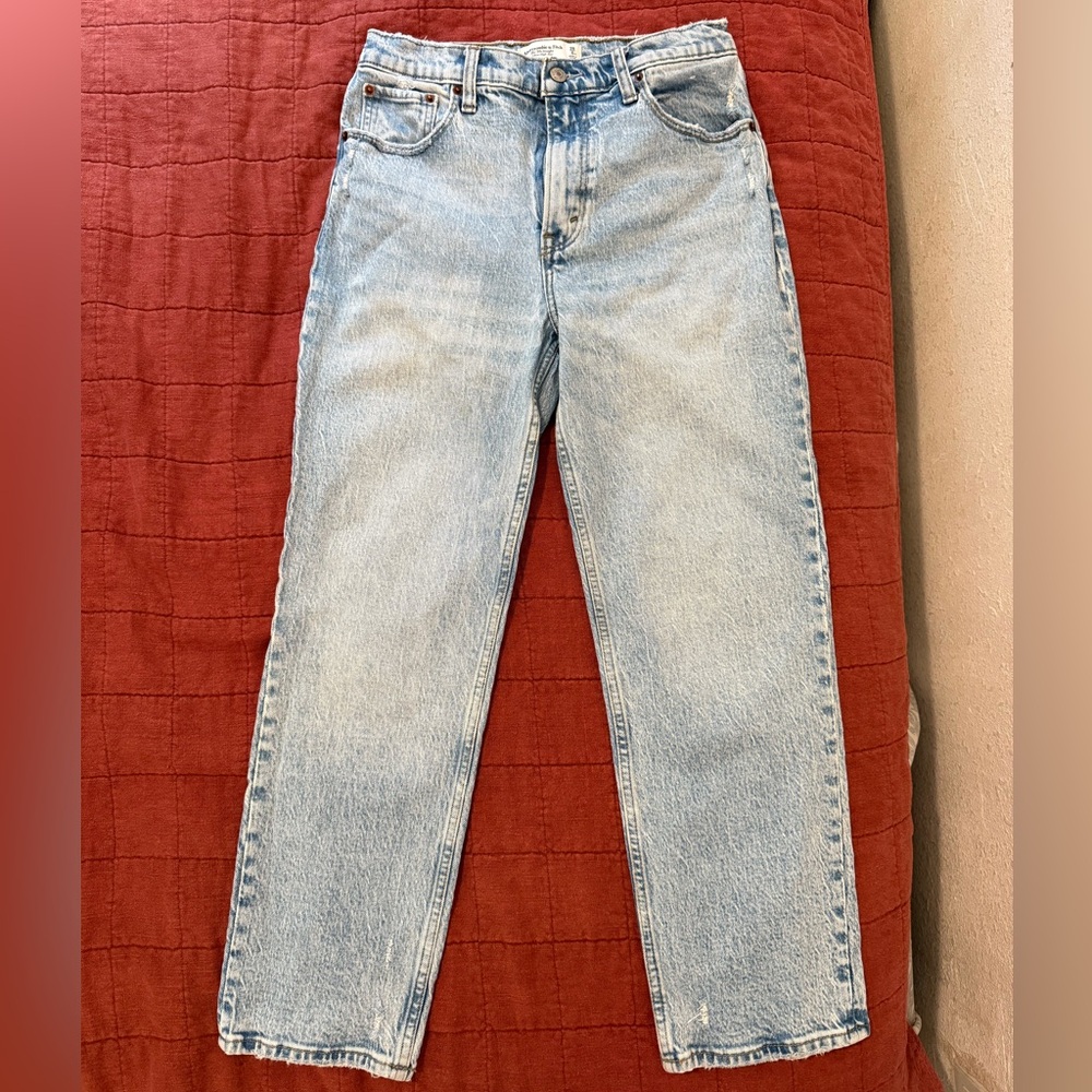 Abercrombie & Fitch Light Blue 90’s Straight Leg High Rise Jeans